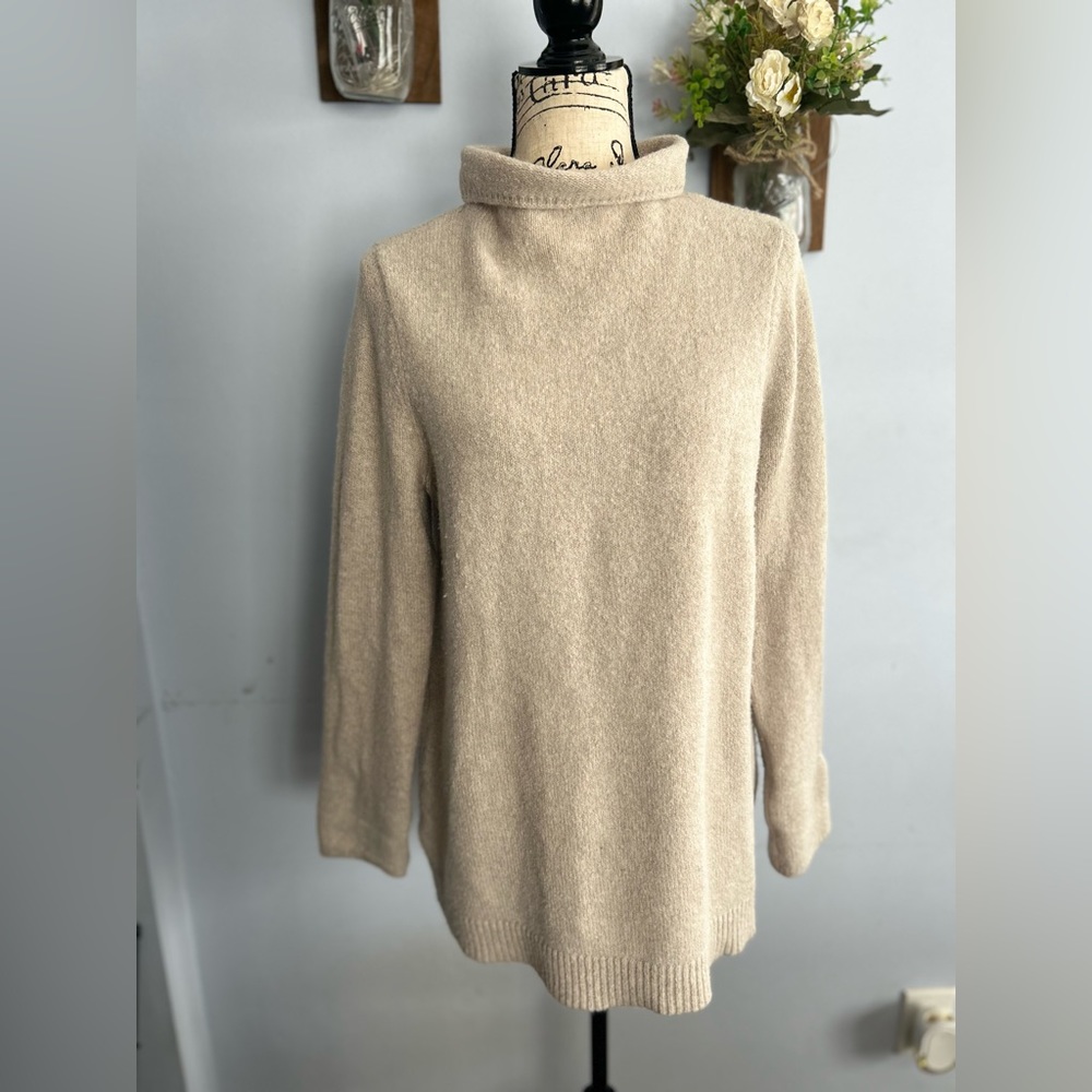J.Jill sweater oversized neutral boho chic‎ classy  cotton nylon wool blend